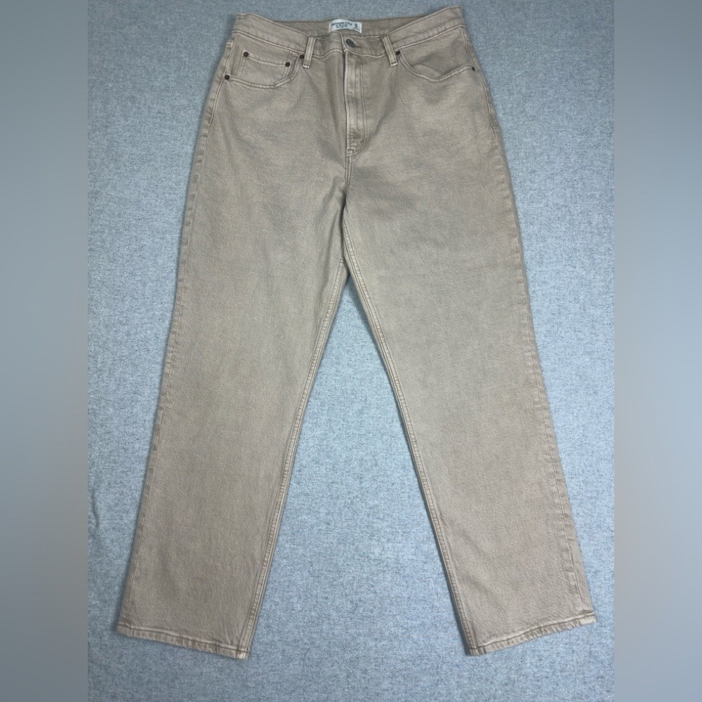 NWOT Abercrombie Fitch 90s Straight Ultra High Rise 90s Jean Womens Size 14 Oat‎